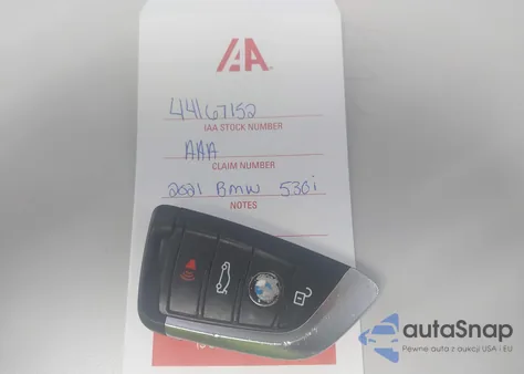 2021 BMW 530I xDrive z USA, uszkodzony, nr VIN WBA13BJ03MWW88839